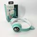 Беспроводные наушники с кошачьими ушками и RGB подсветкой Cat VZV 23M. Цвет: зеленый 00023808 фото 2