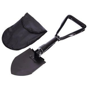 Лопата туристическая многофункциональная Shovel 009, мини лопата для кемпинга, саперная. Цвет: черный 00014988 фото
