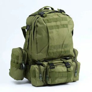 Хаки Рюкзак тактический с итогами Eagle B08 55 литр / Военный, штурмовой / Армейский 00018376 фото