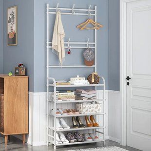 белая Универсальная вешалка для одежды New simple floor clothes rack 5 полок 00013206 фото
