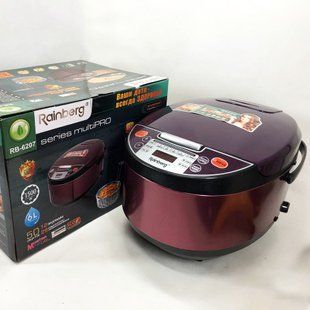 Мультиварка Rainberg RB-6207 З Фритюрницею, 12 Програм, скороварка пароварка мультиварка. Колір коричневий 00019872 фото