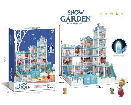 Детская игрушка Кукольный домик Snow Garden 556-66, 2 этажа, 72 детали, в коробке 00016162 фото