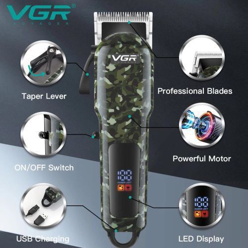 Машинка для стрижки волосся VGR V-665, Машинка для стрижки, Підстригальна машинка, Професійна 00015120 фото