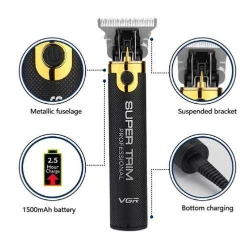 Машинка для стрижки VGR V-082 аккумуляторная беспроводная профессиональная + 3 насадки триммер для волос 00014377 фото