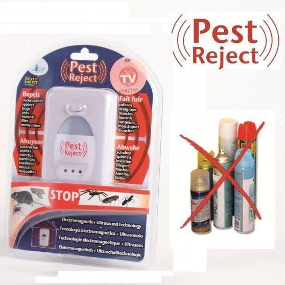 Ультразвуковий відлякувач гризунів мишей щурів та тарганів Pest Reject HK02 від мережі, смерть гризунам 00013511 фото