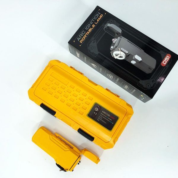 Фонарик-зажигалка армейская MULTIFUNCTIONAL D51-COB электроимпульсная аккумуляторная. Цвет: желтый 00023044 фото