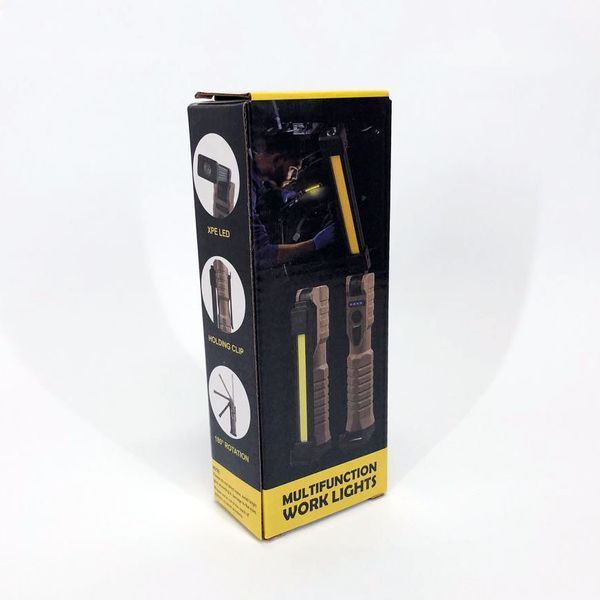 Світлодіодний ліхтар Power Bank кемпінг WL-08 XPE+COB, червоний+білий+жовтий, магніт, гачок 00023440 фото