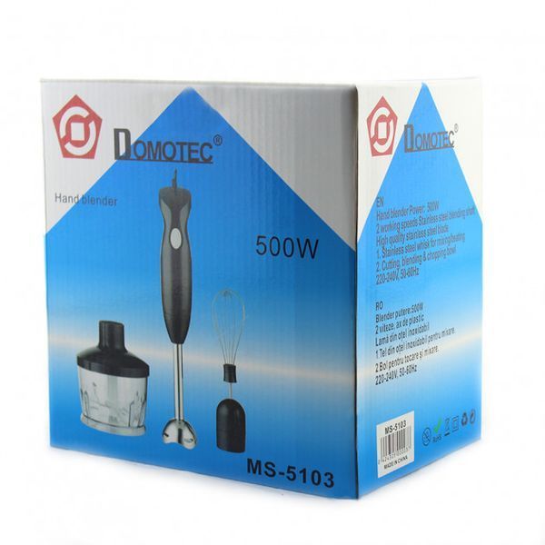 Блендер DOMOTEC MS-5103 3в1 погружной, 500 Вт, ручной погружной блендер, электрический блендер 00018858 фото