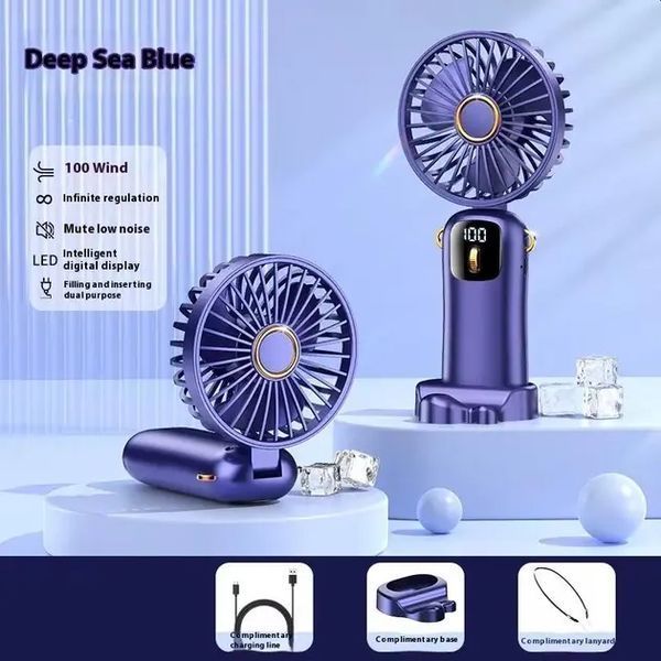 Портативный мини вентилятор Mini fan AND892 с подставкой для телефона и дисплеем 00018508 фото