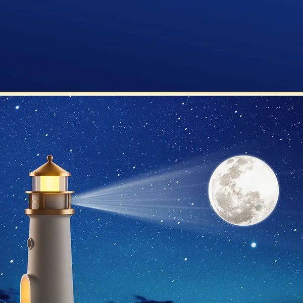 Ночник маяк с проекцией луны LightHouse проектор луны с аккумулятором 00022379 фото