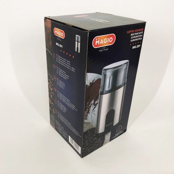 Кофемолка MAGIO MG-201 200 Вт, машинка для помола кофе, кофемолка мини, электрическая кофемолка для турки 00018882 фото