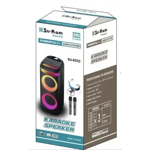 Портативна акустична колонка Bluetooth Su-Kam BT 622D/9487 00017545 фото