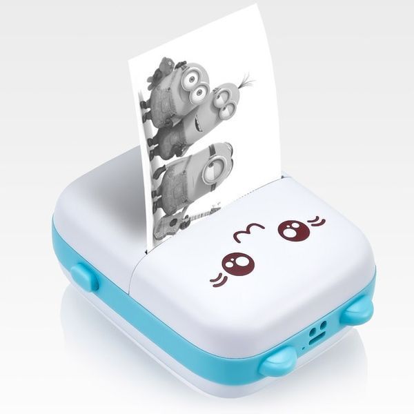 Портативний мініпринтер Mini printer з Bluetooth для термодруку без чорнила зі смартфона. Колір: блакитний 00016348 фото