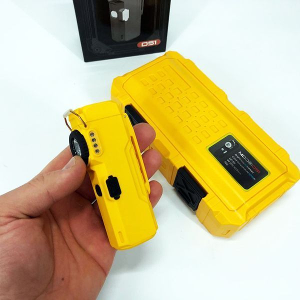 Фонарик-зажигалка армейская MULTIFUNCTIONAL D51-COB электроимпульсная аккумуляторная. Цвет: желтый 00023044 фото