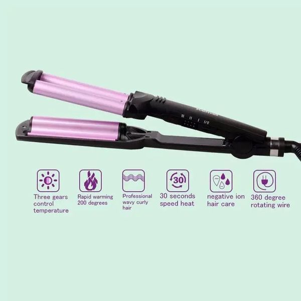 Тройная плойка для волос KEMEI KM 2022 00021728 фото