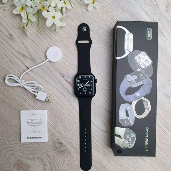Умные смарт часы Smart Watch Z37 голосовой вызов, температура тела, пульсометр, тонометр. Цвет: черный 00022417 фото