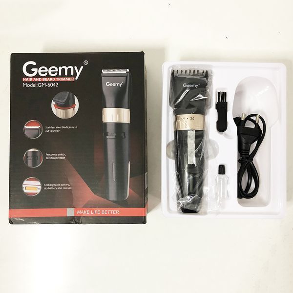Аккумуляторная машинка для стрижки волос Gemei GM-6042, окантовочная машинка. Цвет: черный 00015268 фото