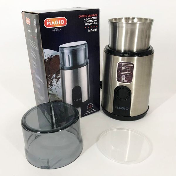 Кофемолка MAGIO MG-201 200 Вт, машинка для помола кофе, кофемолка мини, электрическая кофемолка для турки 00018882 фото