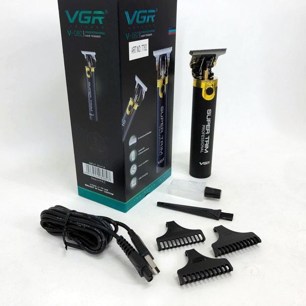 Машинка для стрижки VGR V-082 аккумуляторная беспроводная профессиональная + 3 насадки триммер для волос 00014377 фото