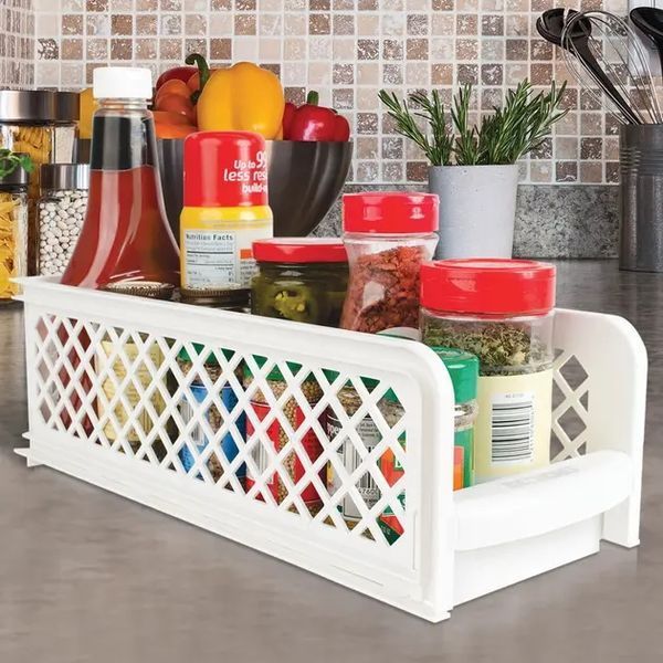 Пластиковий органайзер для ванної з 2 висувними полицями, Portable 2 Tier Basket Drawers 00014047 фото