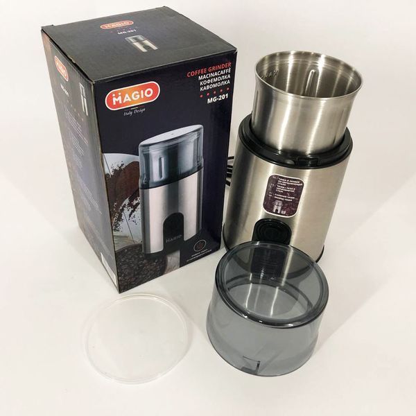 Кофемолка MAGIO MG-201 200 Вт, машинка для помола кофе, кофемолка мини, электрическая кофемолка для турки 00018882 фото