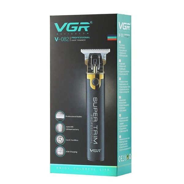 Машинка для стрижки VGR V-082 аккумуляторная беспроводная профессиональная + 3 насадки триммер для волос 00014377 фото
