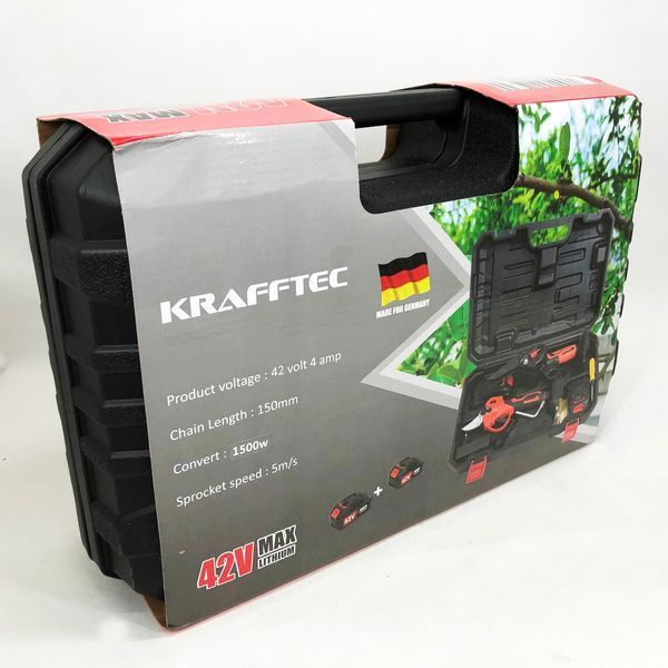 Комплект аккумуляторного инструмента 2в1 мини пила секатор KRAFFTEC 36V 4АР 00012660 фото