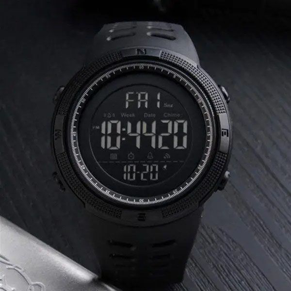 Часы наручные мужские SKMEI 1251BK ALL BLACK, фирменные спортивные часы. Цвет: черный 00022455 фото