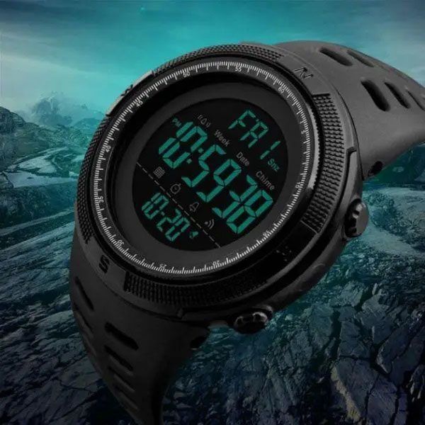 Часы наручные мужские SKMEI 1251BK ALL BLACK, фирменные спортивные часы. Цвет: черный 00022455 фото
