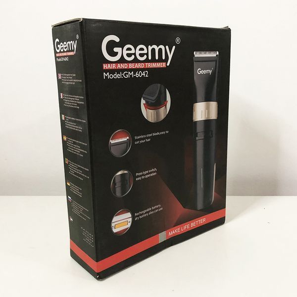 Аккумуляторная машинка для стрижки волос Gemei GM-6042, окантовочная машинка. Цвет: черный 00015268 фото