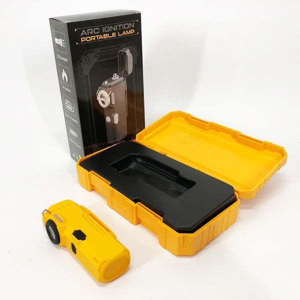 Фонарик-зажигалка армейская MULTIFUNCTIONAL D51-COB электроимпульсная аккумуляторная. Цвет: желтый 00023044 фото