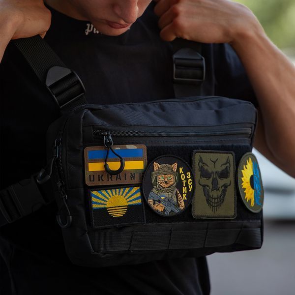 Нагрудная сумка для патчей и шевронов 5 карманов | MOLLE, мужская сумка тактическая 00018461 фото