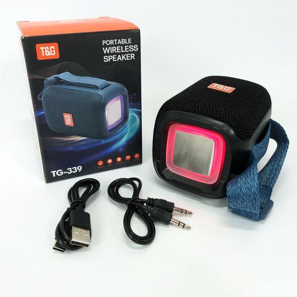 Портативная Bluetooth колонка TG339 5W с RGB подсветкой, Аккумуляторная колонка для музыки. Цвет: черный 00017225 фото