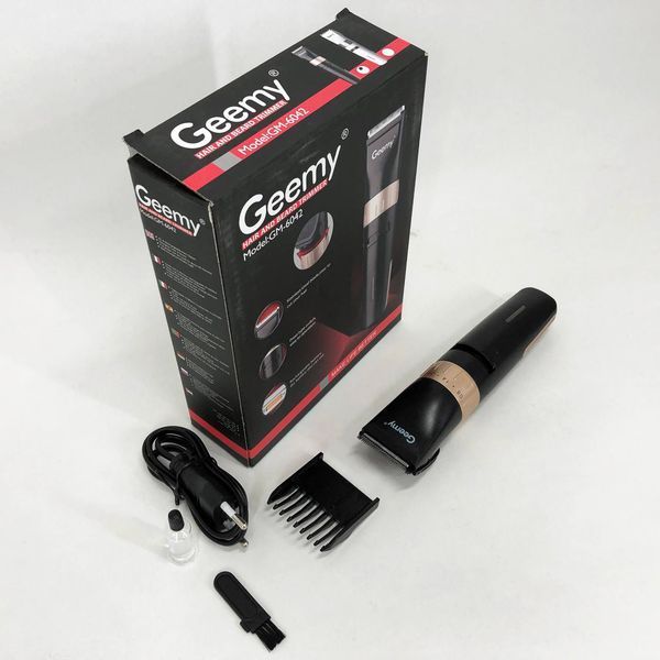 Аккумуляторная машинка для стрижки волос Gemei GM-6042, окантовочная машинка. Цвет: черный 00015268 фото
