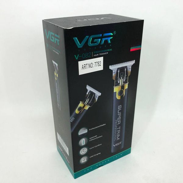 Машинка для стрижки VGR V-082 аккумуляторная беспроводная профессиональная + 3 насадки триммер для волос 00014377 фото