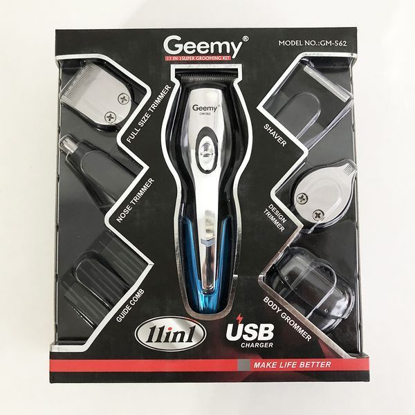 Машинка для стрижки, тример чоловічий GEMEI GM-562, машинка для стрижки голови, з насадками для бороди 00015311 фото