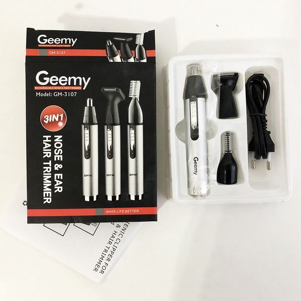 Тример для носа та вух GEMEI GM-3107 3в1, електробритва з насадками для бороди, триммер для бороди 00014315 фото