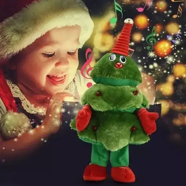 Новогодняя игрушка-повторюшка танцевальная Ёлка с гитарой и подсветкой с музыкой 00024865 фото