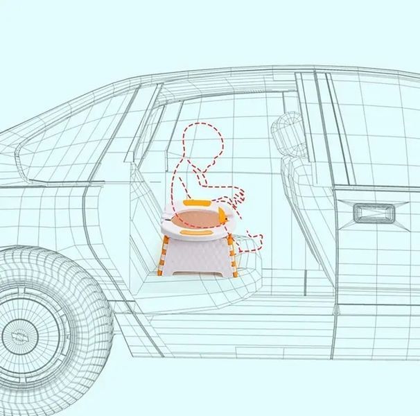 Портативный складной автомобильный туалетный стул детский, Дорожный мобильный горшок 23х22х15 см 00016528 фото