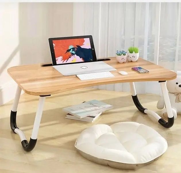 Стол для ноутбука и планшета M&T Displays складной 60х40х28 матовый под дерево Розовый 00013788 фото