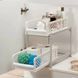 Пластиковий органайзер для ванної з 2 висувними полицями, Portable 2 Tier Basket Drawers 00014047 фото 3