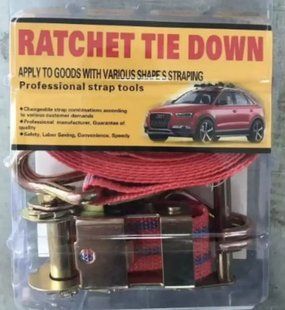 Страхувальний трос 1.5m, страхувальна стрічка з натягувачем Safety rope RATCHET TIE DOWN 00022758 фото