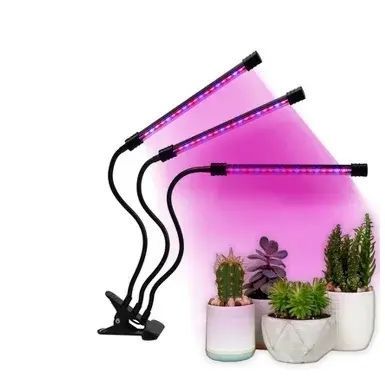Світлодіодна фітолампа Grow Light для вирощування рослин, розсади Повний спектр 3 голови 00012851 фото
