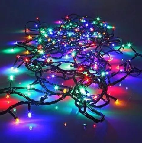 Светодиодная Гирлянда нить 401 led RGB разноцветная (черный провод) 00024729 фото