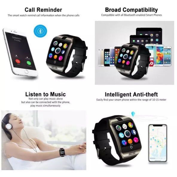 Смарт-часы Smart Watch Q18. Цвет: черный 00022448 фото