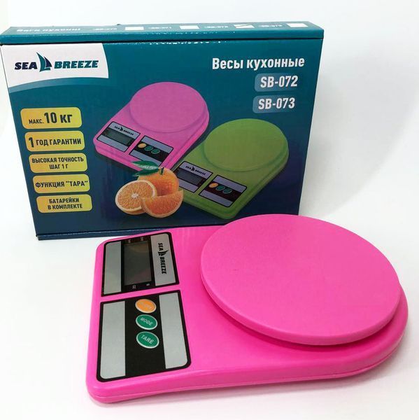 Весы кухонные SeaBreeze SB-072, Электрические кухонные весы, Точные кухонные весы. Цвет: розовый 00018797 фото