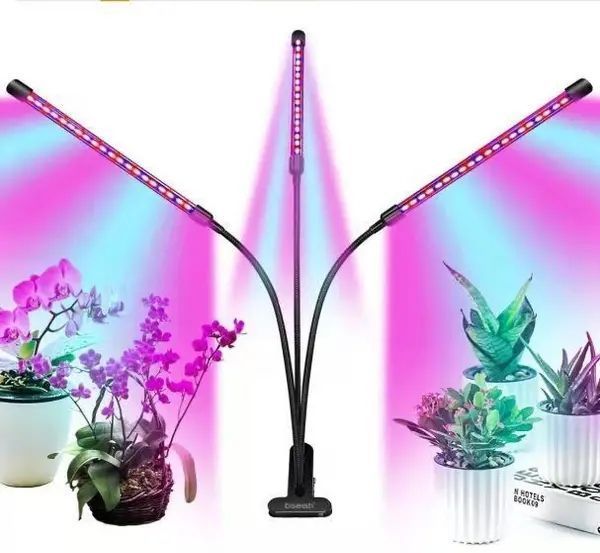 Світлодіодна фітолампа Grow Light для вирощування рослин, розсади Повний спектр 3 голови 00012851 фото
