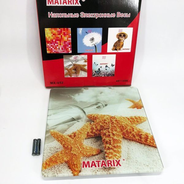 Ваги для підлоги MATARIX MX-452 180 кг, Ваги для вимірювання маси тіла, Електронні ваги зірки 00013423 фото