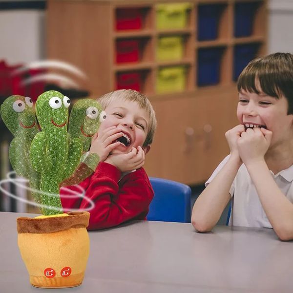 Танцюючий кактус співаючий 120 пісень з підсвічуванням Dancing Cactus TikTok іграшка Повторюшка кактус 00015819 фото