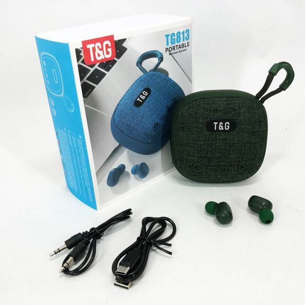 Колонка-Bluetooth із навушниками TG813. Колір: зелений 00017462 фото